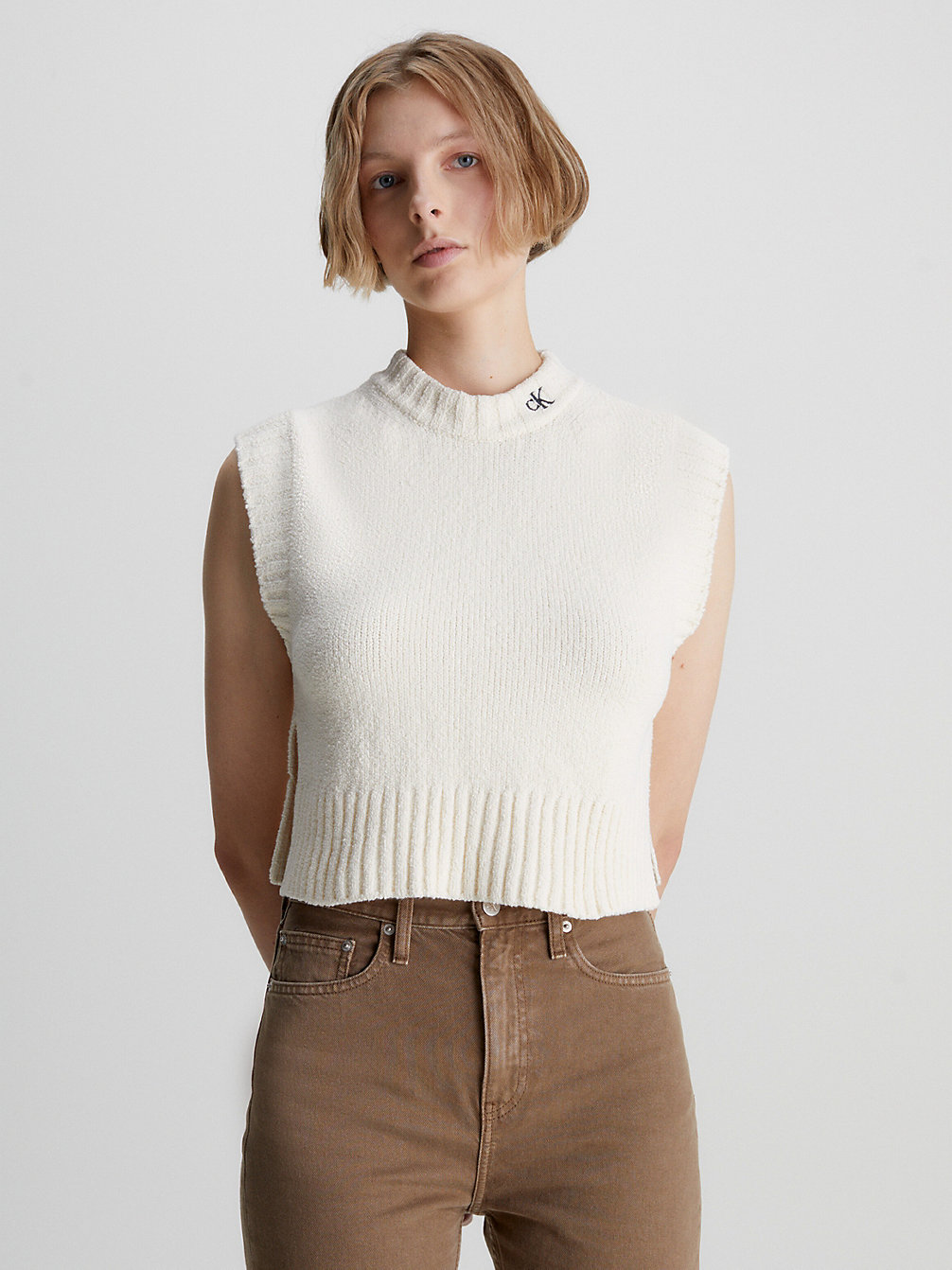 ANCIENT WHITE Organic Cotton Bouclé Vest undefined women Calvin Klein
