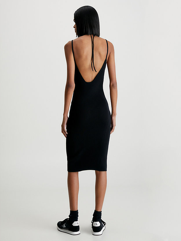 CK BLACK Sukienka z bawełny organicznej z wiązaniem na szyi dla Kobiety CALVIN KLEIN JEANS