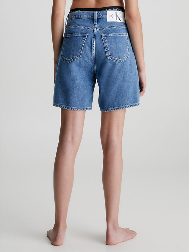 blue denim bermuda-mom-shorts für damen - calvin klein jeans