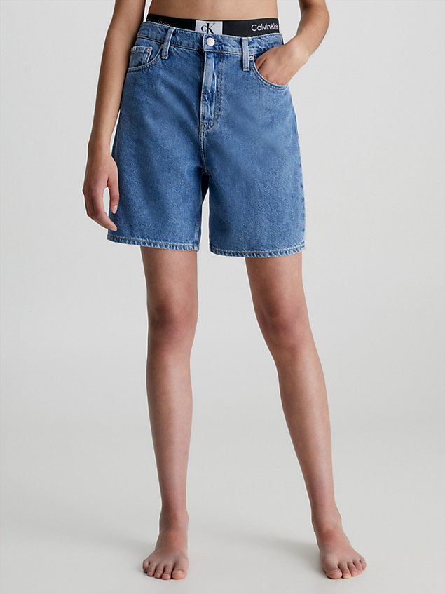 blue denim bermuda mom shorts for women calvin klein jeans