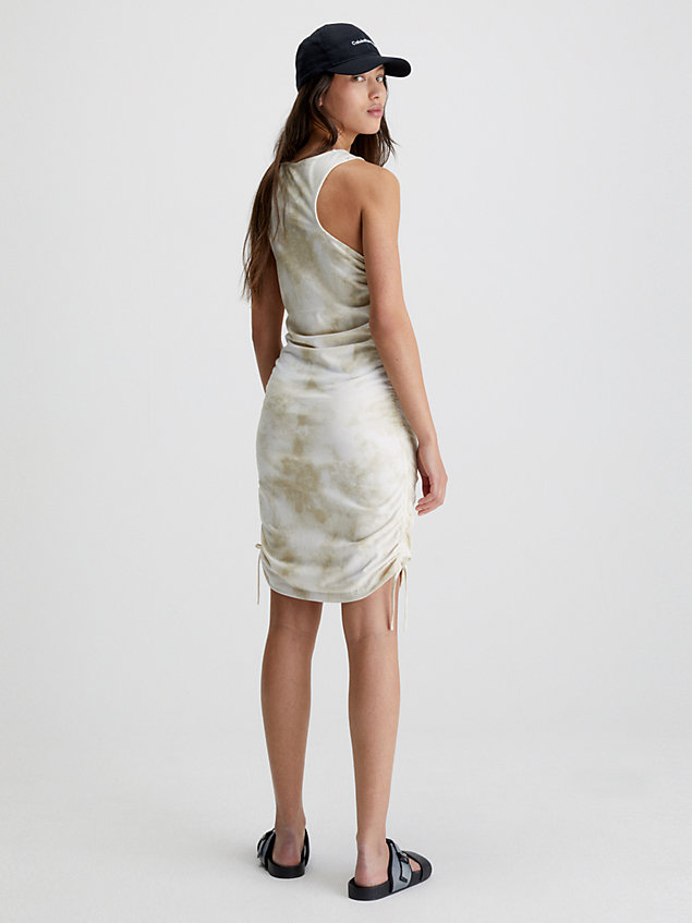 white marszczona sukienka mini tie dye dla kobiety - calvin klein jeans