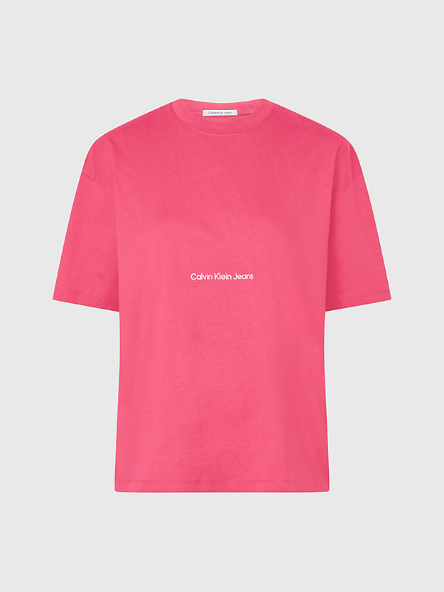 PINK FLASH T-shirt plus size boyfriend z logo dla Kobiety CALVIN KLEIN JEANS