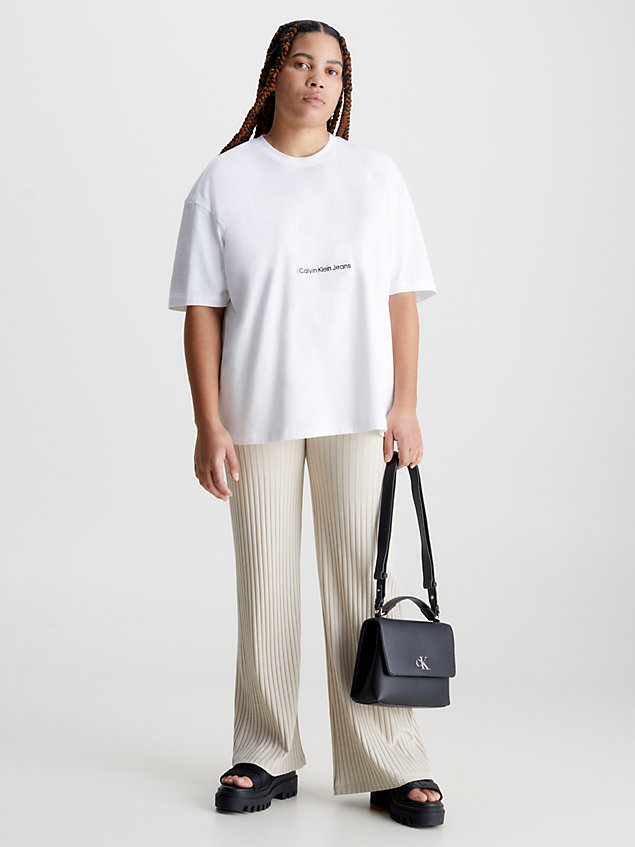 white plus size boyfriend logo t-shirt for women calvin klein jeans