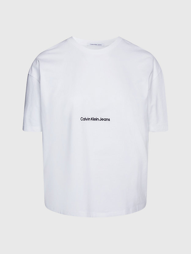 BRIGHT WHITE Camiseta con logo boyfriend de talla grande de hombre CALVIN KLEIN JEANS