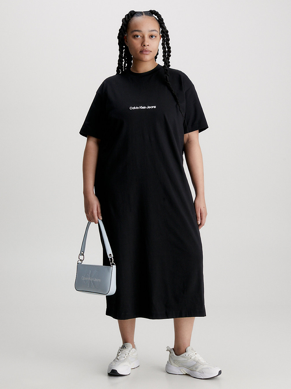CK BLACK Langes T-Shirt-Kleid In Großen Größen undefined Damen Calvin Klein