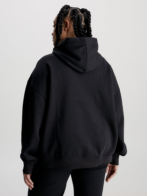 ck black plus size logo hoodie for women calvin klein jeans
