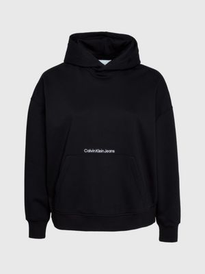 CK BLACK Sudadera de talla grande con capucha y logo de mujer CALVIN KLEIN JEANS