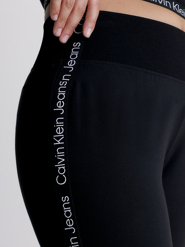 CK BLACK Logo-Tape-Leggings in großen Größen für Damen CALVIN KLEIN JEANS