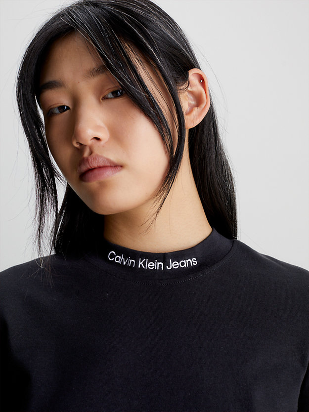 CK BLACK Camiseta con logo en el cuello de mujer CALVIN KLEIN JEANS