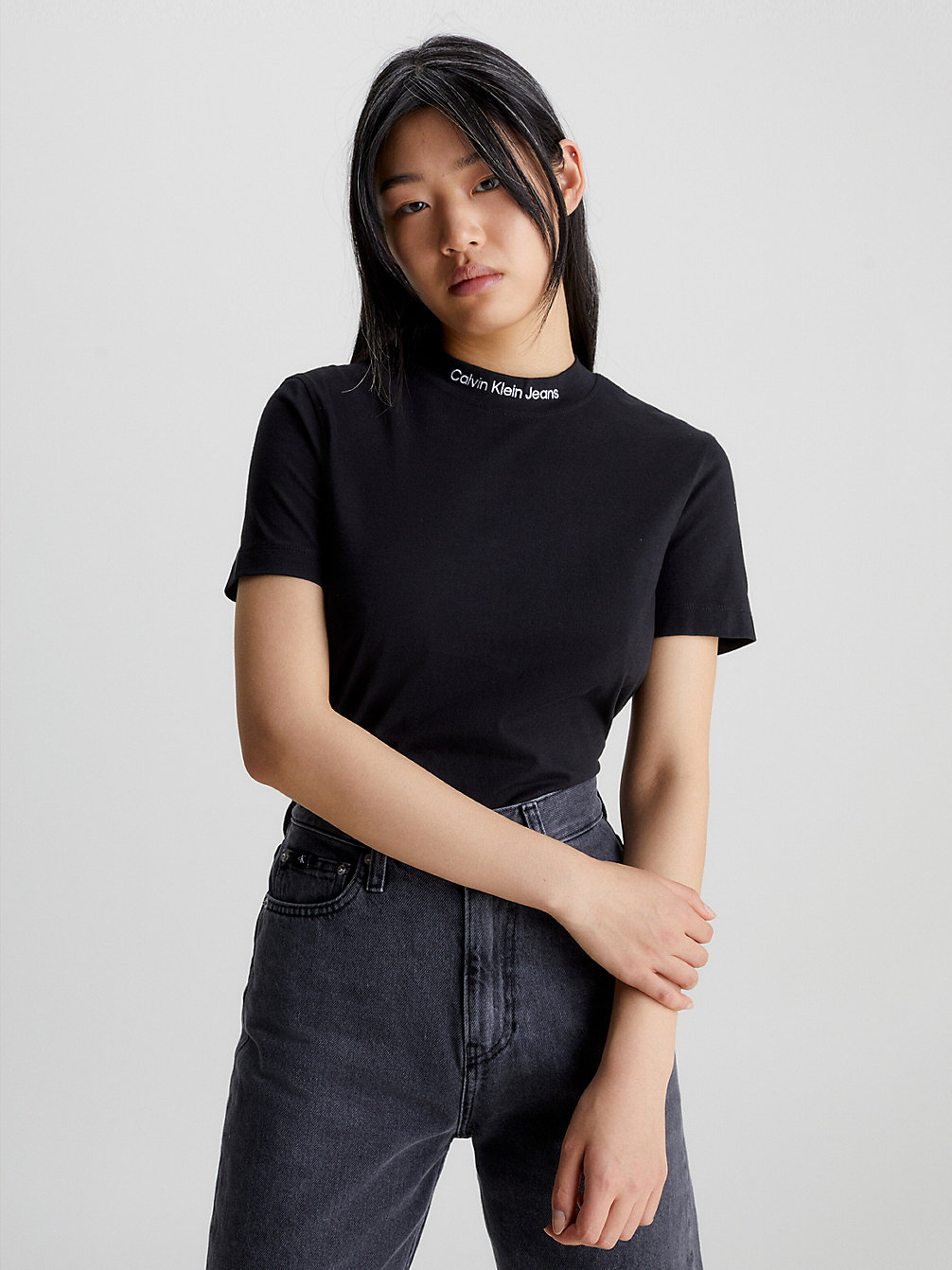 CK BLACK > Logo Collar T-Shirt > undefined Женщины - Calvin Klein