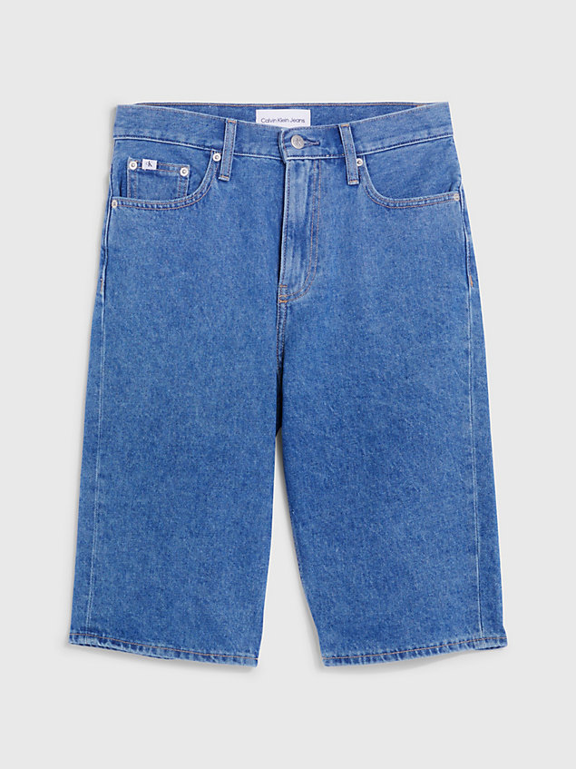 blue denim bermuda-mom-shorts für damen - calvin klein jeans