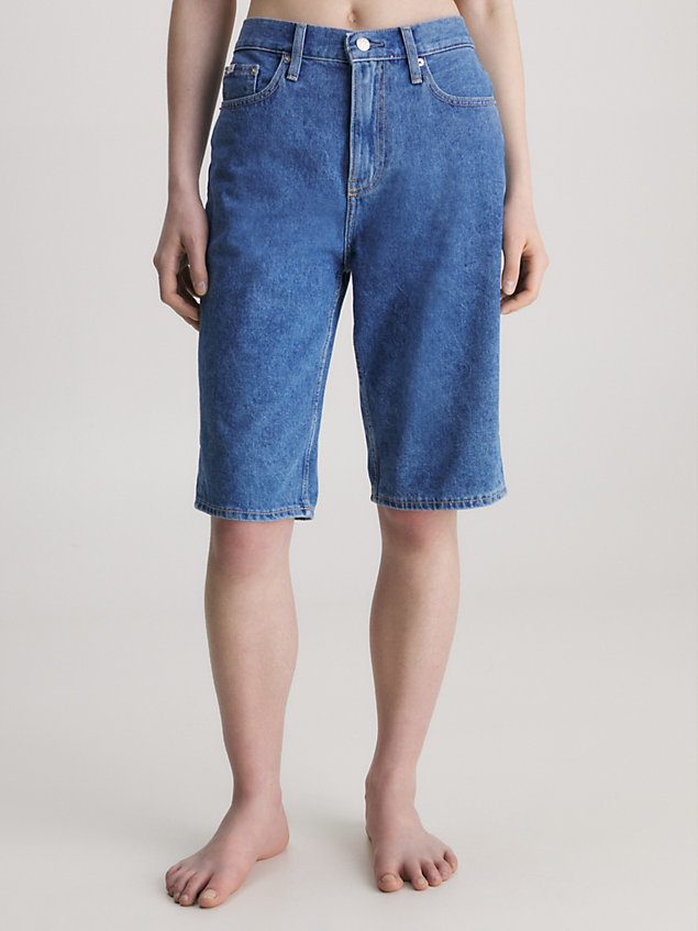 short bermuda mom en jean blue pour femmes calvin klein jeans