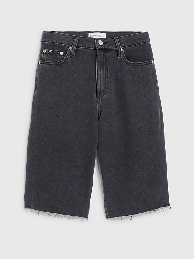 short bermuda mom en jean black pour femmes calvin klein jeans