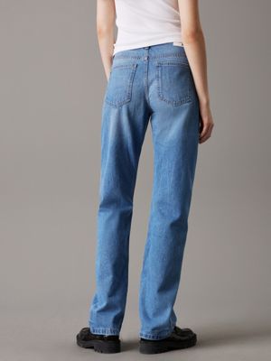 denim medium low rise straight jeans for women calvin klein jeans