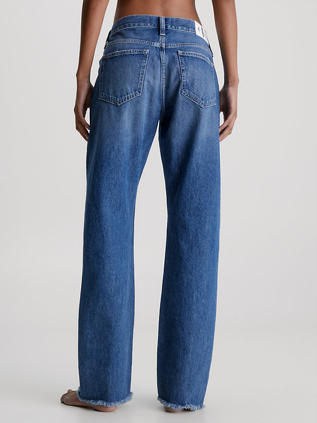 straight jeans de tiro bajo denim medium de mujer calvin klein jeans