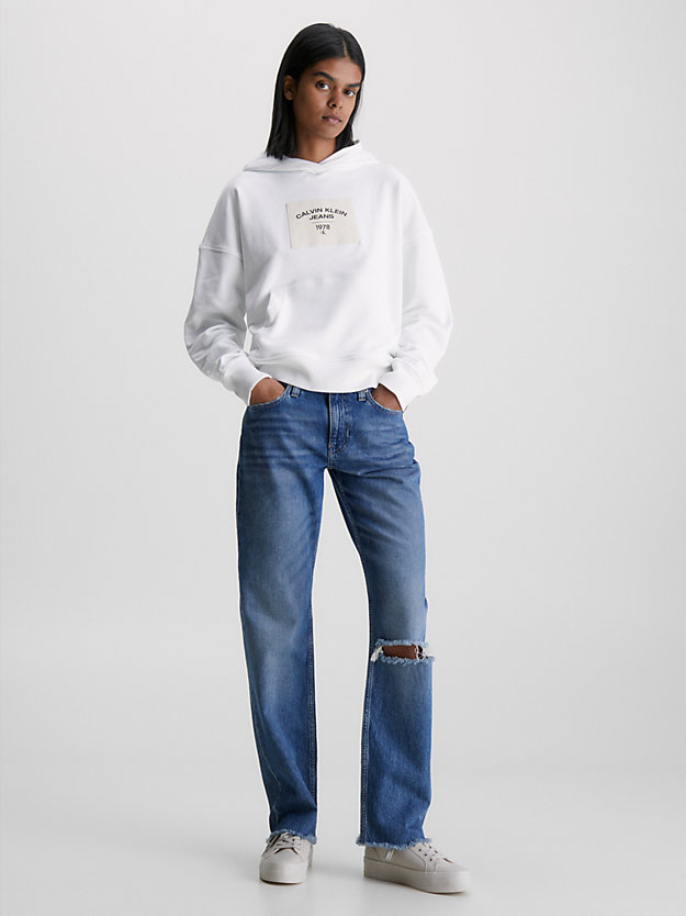 jean straight taille basse denim medium pour femmes calvin klein jeans