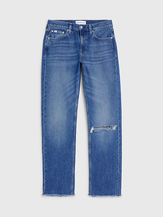 blue low rise straight jeans für damen - calvin klein jeans