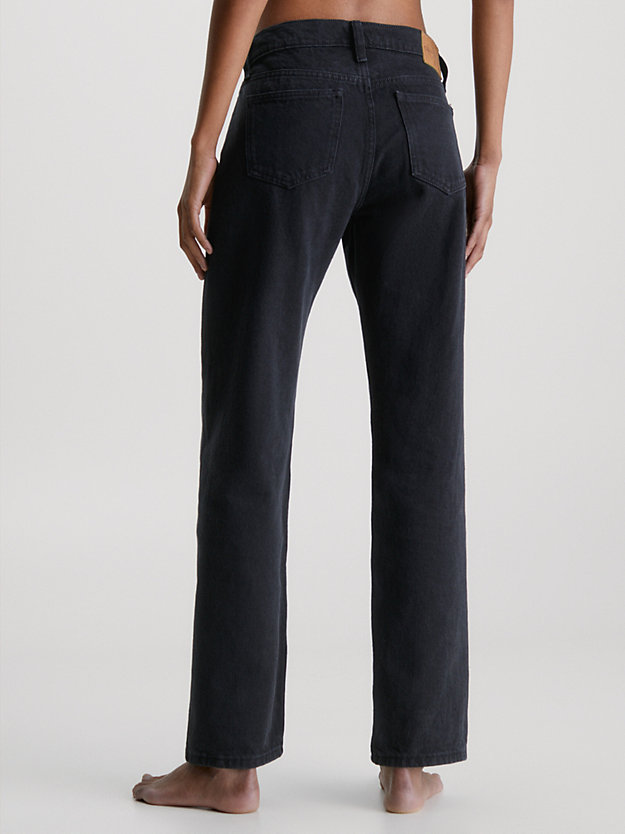 denim black jeansy straight o niskim stanie z materiałów z recyklingu dla kobiety - calvin klein jeans