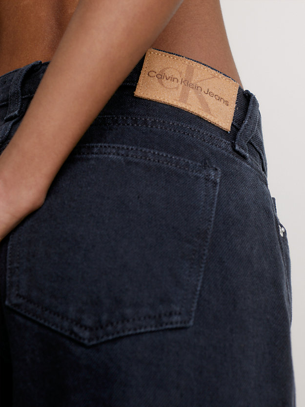 denim black gerecyclede straight jeans met lage taille voor dames - calvin klein jeans