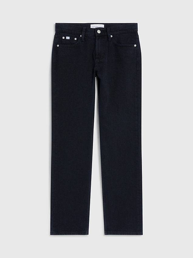 black gerecyclede straight jeans met lage taille voor dames - calvin klein jeans