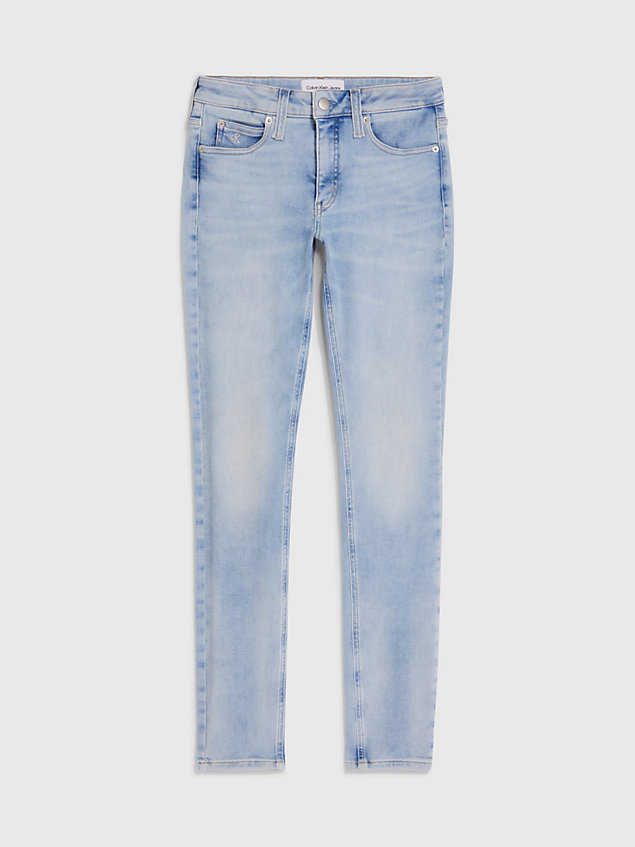 jeans skinny a vita media blue da donna calvin klein jeans