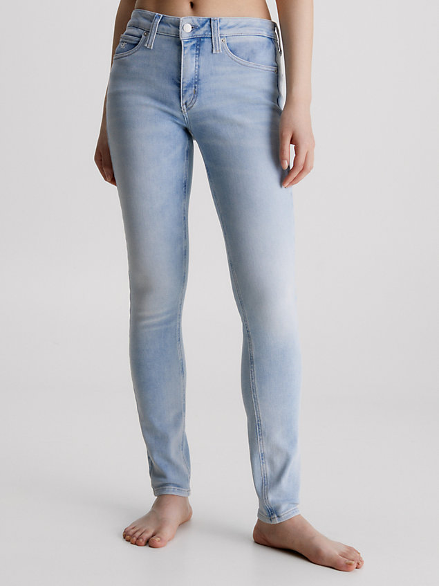 jeans skinny a vita media blue da donne calvin klein jeans