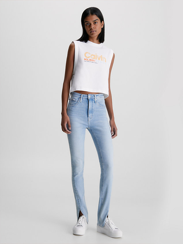 blue high rise super skinny jeans voor dames - calvin klein jeans