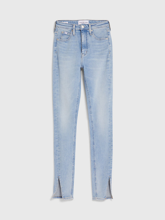 super skinny jeans de tiro alto blue de mujer calvin klein jeans