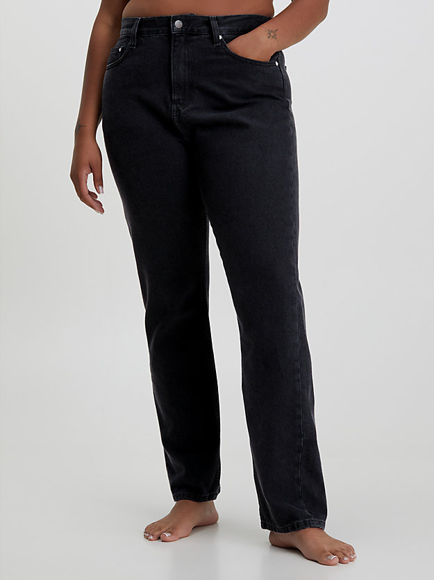 DENIM BLACK High-Rise Straight Jeans für Damen CALVIN KLEIN JEANS