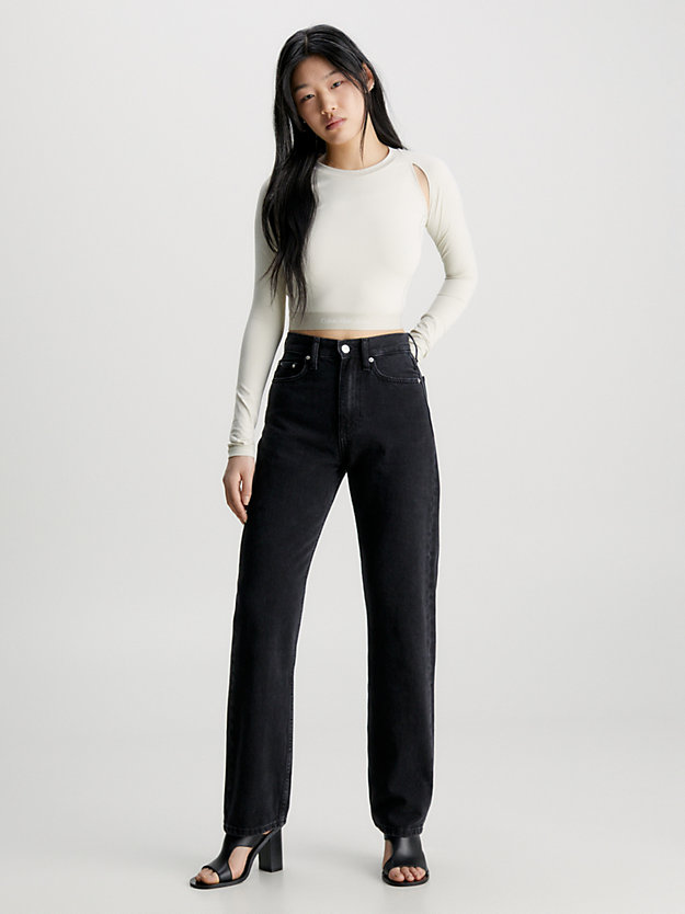 DENIM BLACK High-Rise Straight Jeans für Damen CALVIN KLEIN JEANS