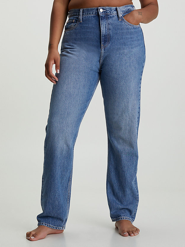 DENIM MEDIUM High-Rise Straight Jeans für Damen CALVIN KLEIN JEANS