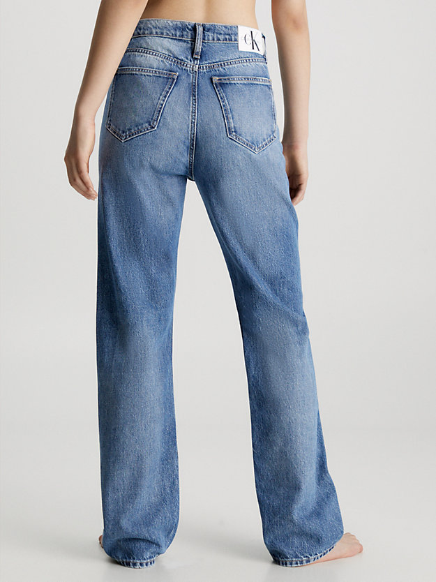 high rise straight jeans denim medium de mujer calvin klein jeans