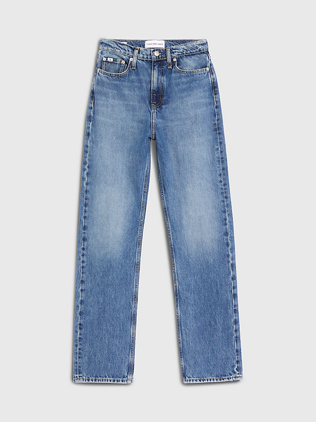 high rise straight jeans denim medium de mujer calvin klein jeans