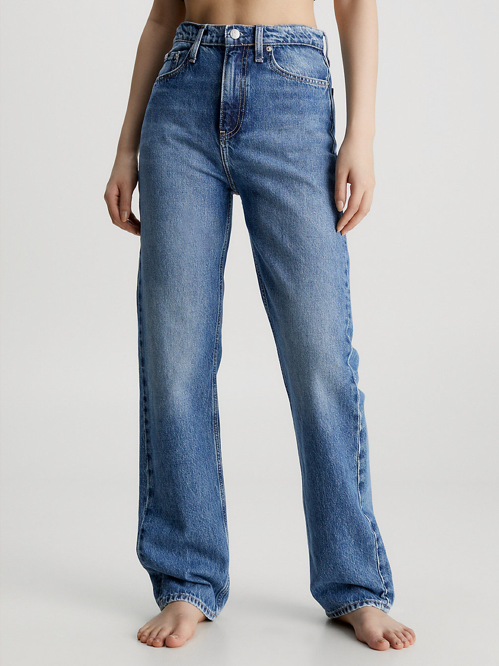 DENIM MEDIUM High Rise Straight Jeans undefined women Calvin Klein