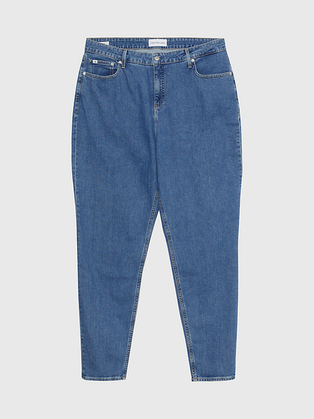 blue grote maat mom jeans voor dames - calvin klein jeans