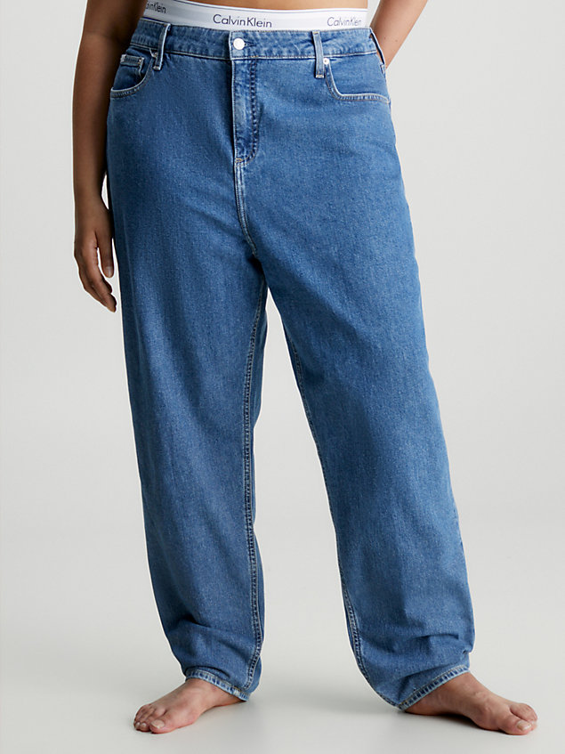 blue grote maat mom jeans voor dames - calvin klein jeans