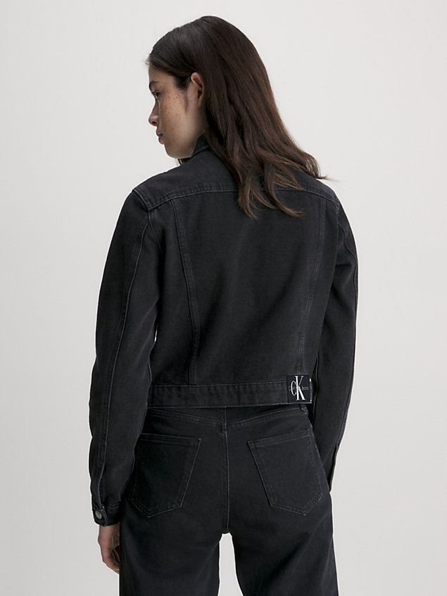 veste courte en jean black pour femmes calvin klein jeans