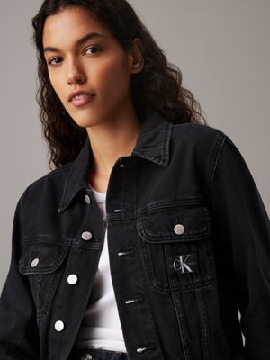 Veste jean noir courte sale