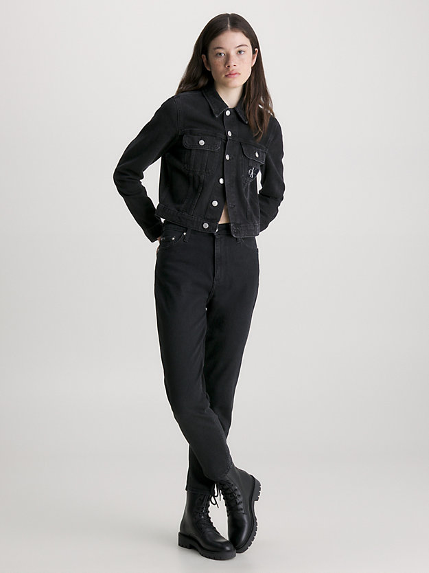 denim black cropped jeansjacke für damen - calvin klein jeans