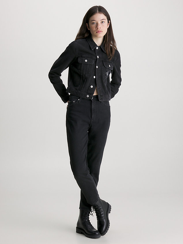 veste courte en jean black pour femmes calvin klein jeans
