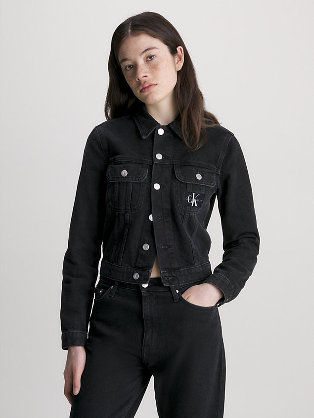 black cropped jeansjacke für damen - calvin klein jeans
