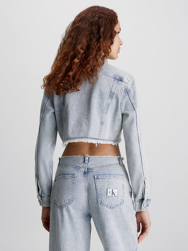 denim light super cropped denim jacket for women calvin klein jeans