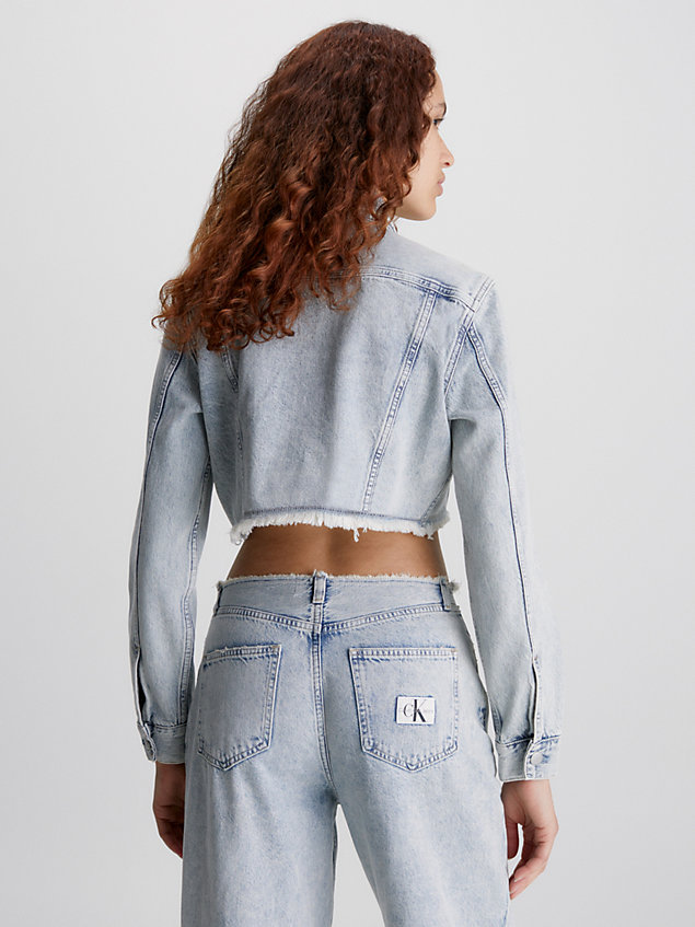 blue super cropped denim jacket for women calvin klein jeans