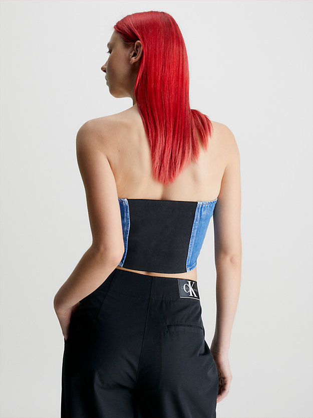 denim medium denim corset top for women calvin klein jeans
