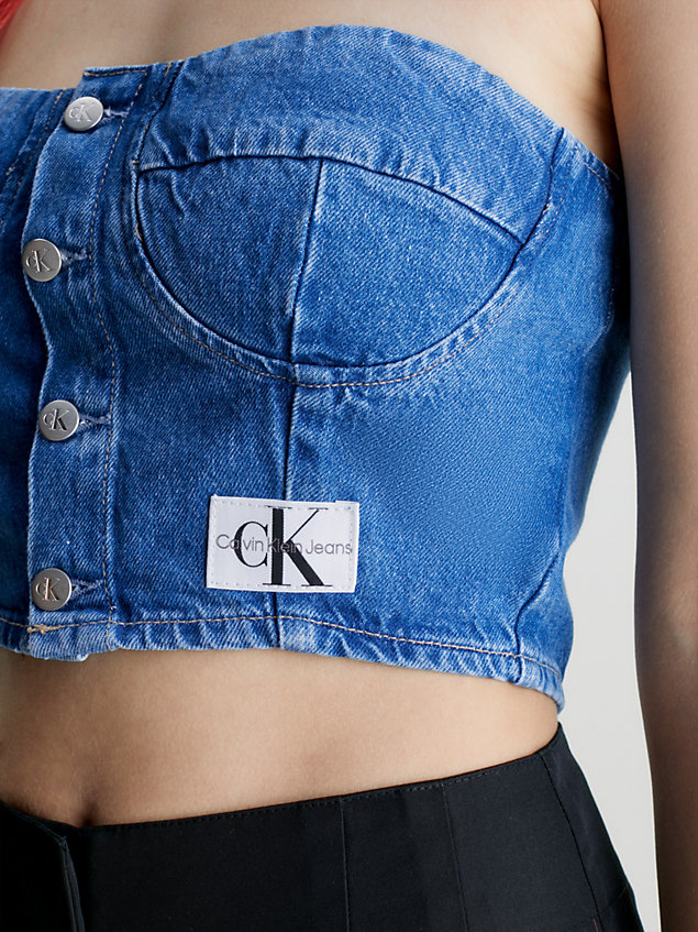 blue denim corset top for women calvin klein jeans
