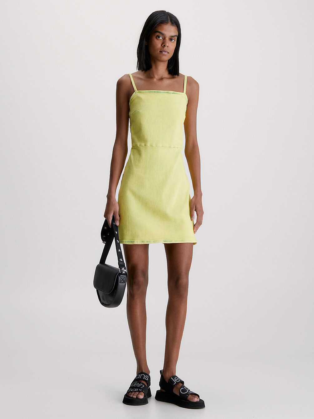 DENIM MEDIUM Fitted Denim Mini Dress undefined women Calvin Klein