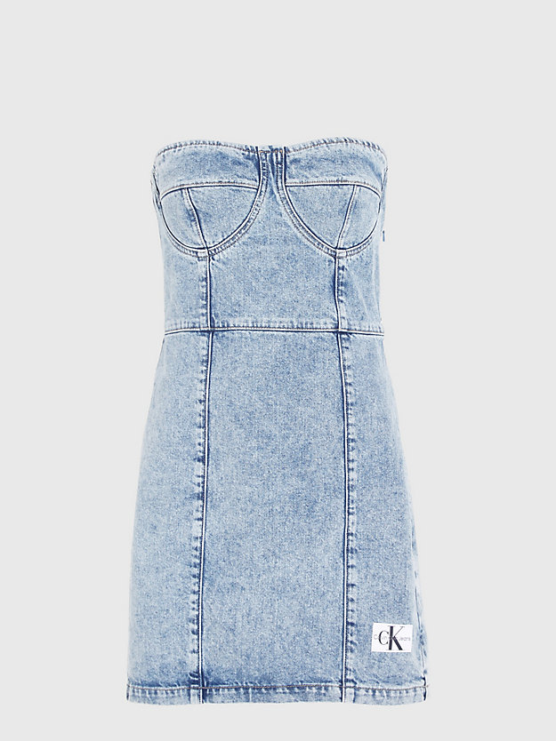 denim light jeansowa sukienka gorsetowa z materiałów z recyklingu dla kobiety - calvin klein jeans