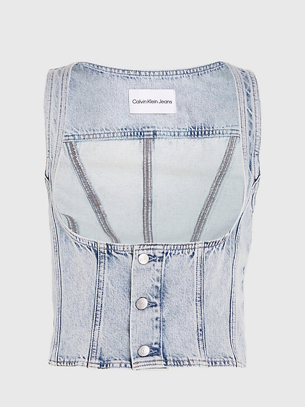denim light denim corset vest for women calvin klein jeans
