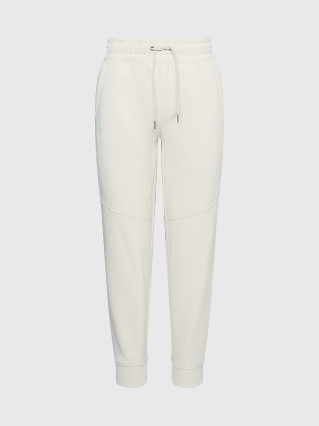 beige lässige jogginghose mit logo tape für damen - calvin klein jeans
