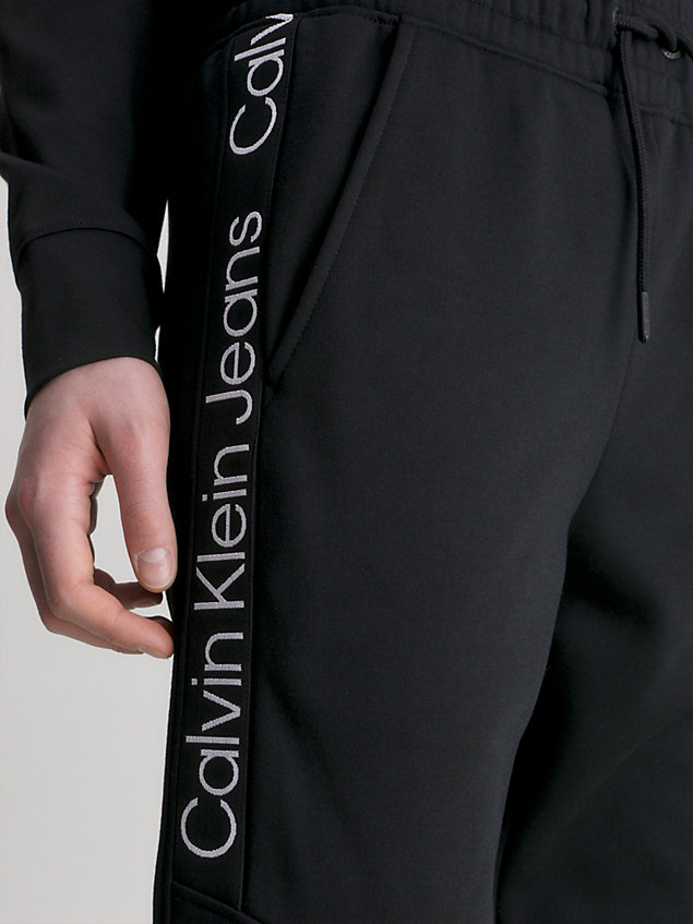 black relaxed logo tape joggers for women calvin klein jeans